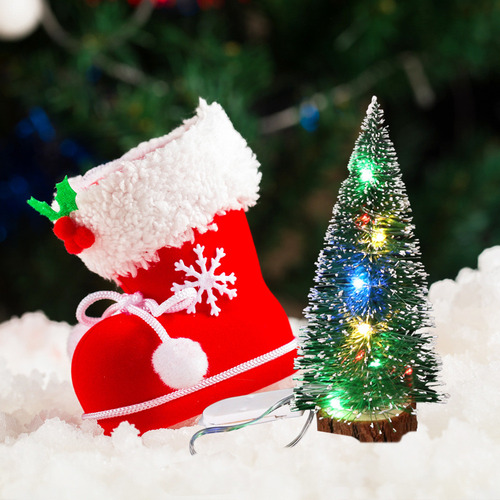 Árbol De Navidad De 2 Piezas Con Luces Led, Decoraciones