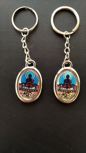 Imagen 1 de 1 de Llavero Buda Azul De La Medicina Feng Shui
