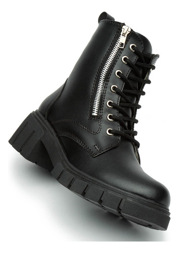 Botas Combat Mujer Urbana Militar Dakota Negro Fareli