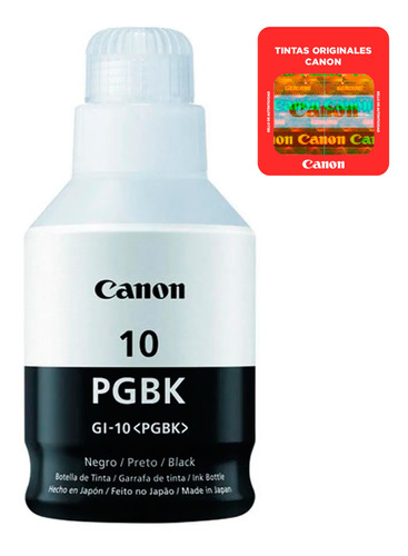 Botella De Tinta Canon Negro Gi-10 Pgbk 170ml - -sdshop