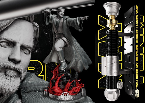 Star Wars 3d Obi Wan + Saber Archivo Stl Para Impresión 3d