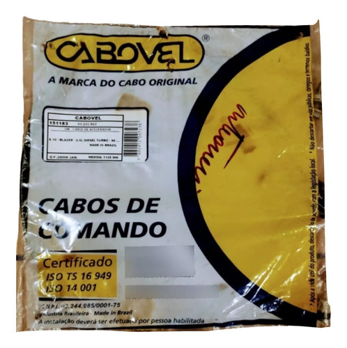 Cable Acelerador S10 S-10 /blazer 2.5 Maxion  Cabovel Brazil