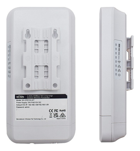 Enlace Cpe (par) 2.4ghz 300mbps 1km Wi-tek Cpe110-kit