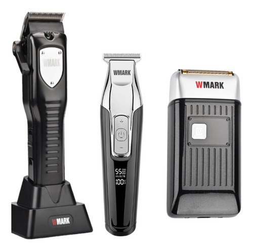 Maq.corte Prof.wmark Ng 2042 + Acab. C24 + Shaver 996 Preta