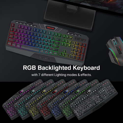 Teclado Inalámbrico Gamer Led Rgb Redragon K503 Black