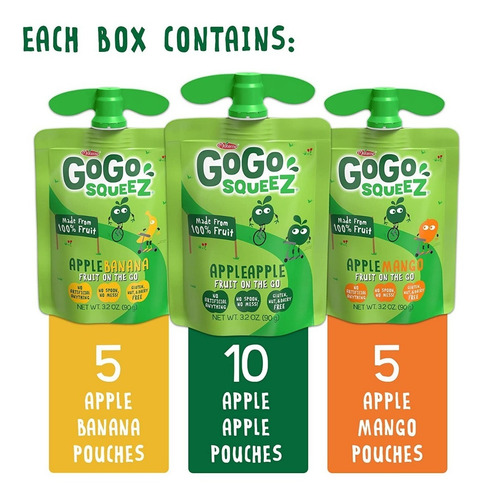 Compotas Orgánicas Gogo Squeez Pack De 20