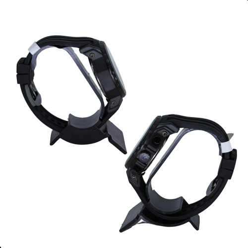 Relógio Unisex Tático Discreto Caixa e Cororas em Preto Fosco com Ponteiros e Horas em Cinza Analógico e Digital Pulseira em Silicone Cronometro e Resistente a Agua User4
