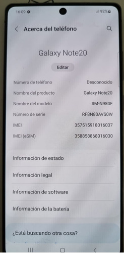 Samsung Galaxy Notes 20 Sm-n980f 256 Gb
