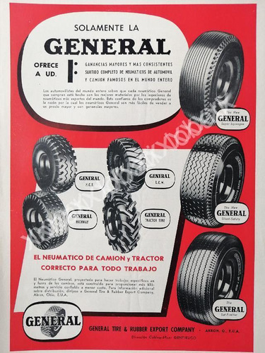 Cartel Llantas De Camion, General Tire & Ruber 1952 N73