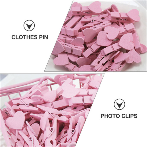Pinzas De Madera Para Ropa, Miniclips Con Forma De Corazón,