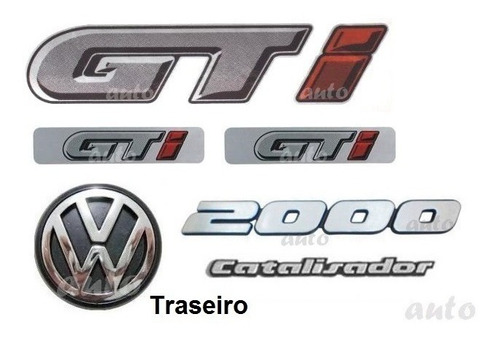 Emblemas Gti 2000 Catalisador + Vw Da Mala - Gol 91 À 94