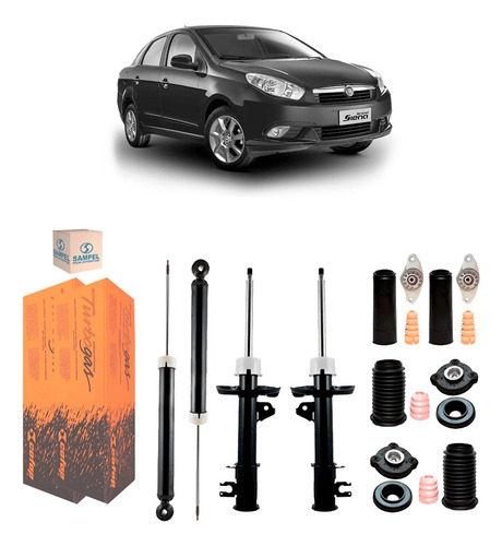 4 Amortecedor Cofap +4 Kit C. Sampel Grand Siena 13 14 15 16
