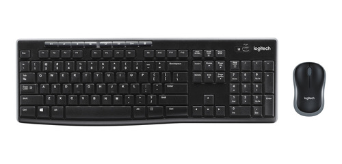 Imagen 1 de 9 de Kit de teclado y mouse inalámbrico Logitech MK270 Español Latinoamérica de color negro