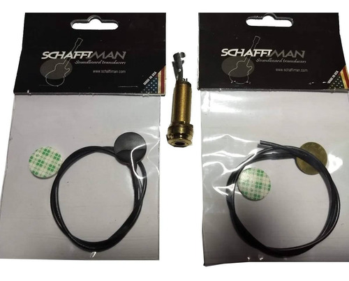 Imagem 2 de 3 de Captador Schaffiman Duplo Nm300 Com Jack Cavaco Violao Banjo