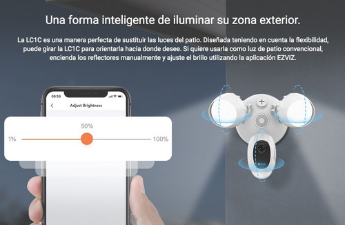 Imagen 5 de 10 de Camara Wifi Ip Ezviz 1080p Lc1c Exterior Sirena Luz Led