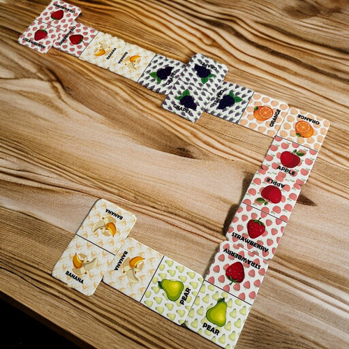 Juego De Dominó Didáctico De Frutas En Inglés Teach Play