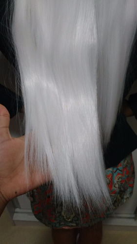 Tic Tac Cabelo Branco Aplique Sintético Pode Usar Prancha