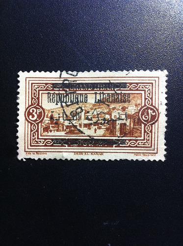 Timbre Estampilla Postal Libano 1928 Escasa
