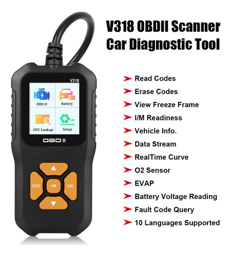 Escáner Obd2 V318 Check Engine System, Lector De Códigos De