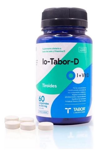 Io Tabor D 60comp Fortalece Huesos Iodo Vitamina D Tiroides