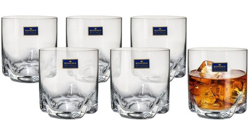 Vaso De Whisky Cristal Bohemia Original Trio Set X 6 400ml