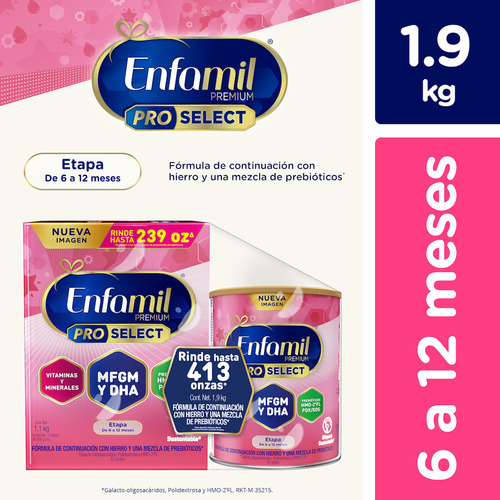 Enfamil Premium Pro Select pack X2 leche etapa de 6 a 12 meses 1.9kg 