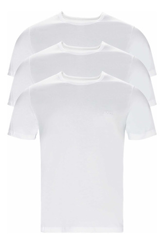 Camiseta Hugo Boss Cuello Redondo 3 Pack Blanco 100%original