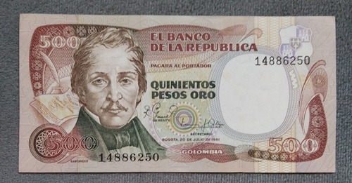 Billete De 500 Pesos Primera Fecha Año 1981 