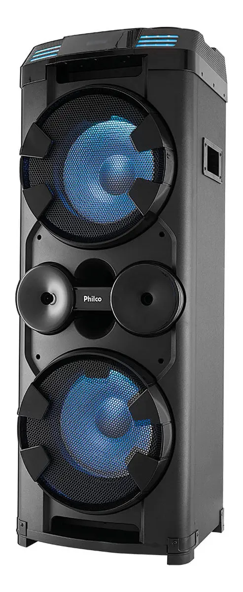 Caixa de Som Alto-falante Philco PCX20000 Bluetooth LED 1800W RMS Cor Preta