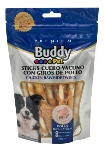 3 X Buddy Pet Sticks Vacuno Alimento Para Perro Golosinas