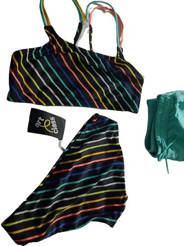 Traje De Baño De Niña Talla L (10 / 12), Top, Bikini Y Short