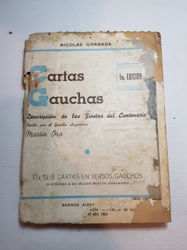 Antiguo Libro Versos Cartas Gauchas 1942 47n 120