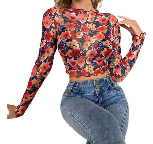 Top Transparente Floral