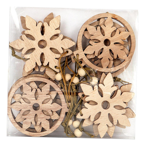 2 X 10 Uds Árbol De Navidad Colgante Hueco De Madera