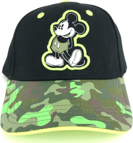 Gorra De Béisbol Juvenil Negra Y Camuflaje De Mickey Mouse