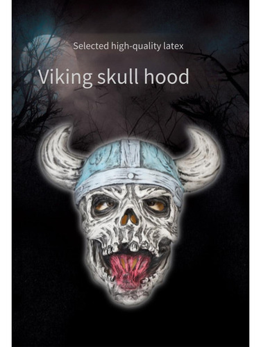 2024 Halloween Máscara De Casco Vikingo Calavera Látex Fea