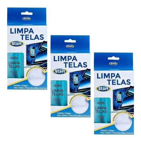 Kit 3 Limpa E Desengordura Telas Celular Tablet Notebook Gps