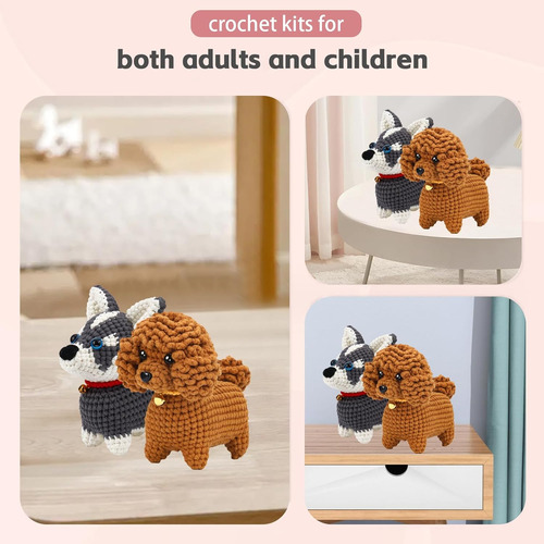 Kit De Crochet Para Hacer 2 Perros Incluye Tutorial Y Materi