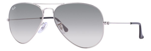 Óculos de sol Ray-Ban Aviator Gradient Standard armação de metal cor polished silver, lente light grey de cristal degradada, haste polished silver de metal - RB3025