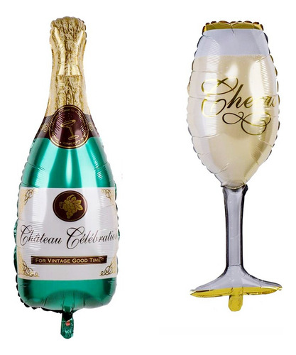 Globos De Botella Y Copa Para Cumpleaños
