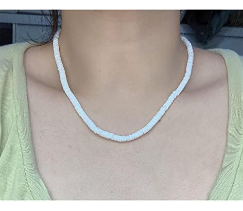 Simpleasure Collar De Conchas De Puka Naturales Blancas, Cue