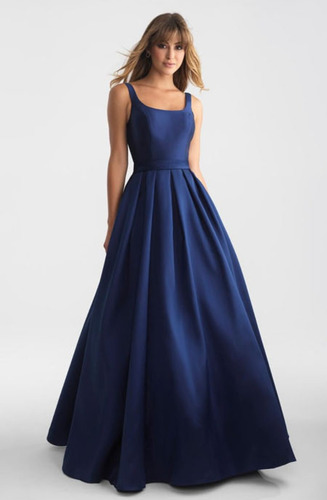 Vestido De Gala Ampon Azul Marino Talla M