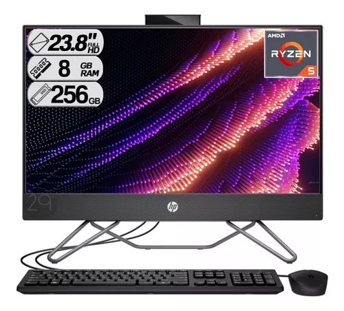 TODO EN UNO HP 205 G8 AMD RYZEN 5 - 5500U - 8GB - SSD 256GB - 23.8 FHD 