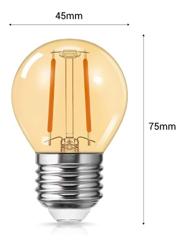 Lampara Filamento Led G45 Ambar 4w - Unilux