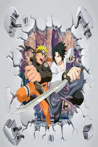 Vinilos Decorativos Adhesivos Pared Rota 3d Naruto 2