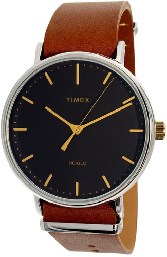 Reloj Timex Tw2p97900 Leather Strap Chrome Agente Of Caba