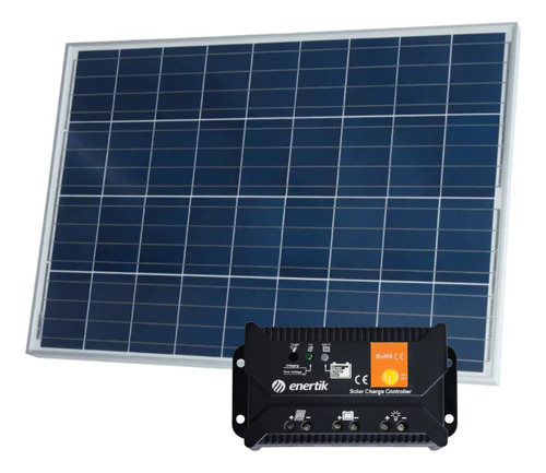 Pack Panel Fotovoltaico 90w + Regulador Solar Enertik