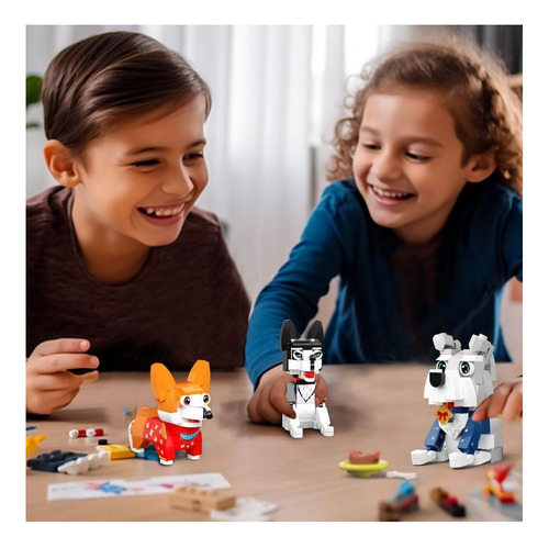 6 Party Party Favors Mini Dogs Building: Compatível Com Lego