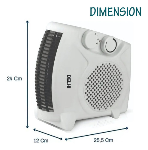 Calefactor Eléctrico Delhi Horizontal Y Vertical Frio Calor Blanco