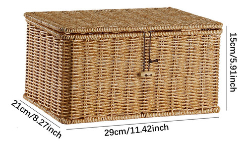 Canasta De Almacenamiento Con Tapa Rectangular Práctico